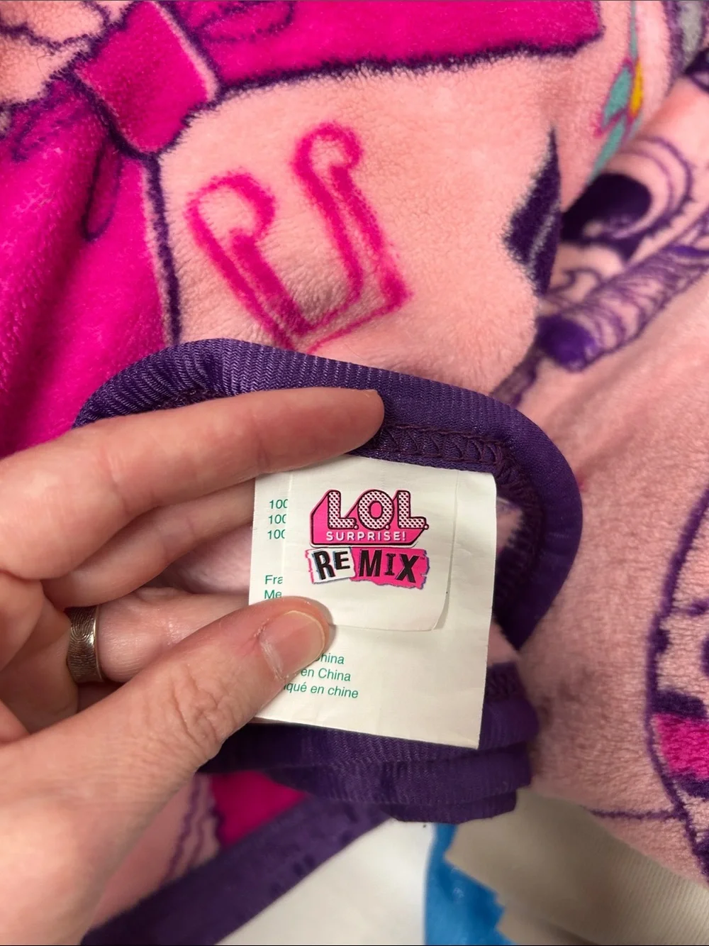L.O.L. Surprise! Remix Plush Throw - Pink & Purple Trim